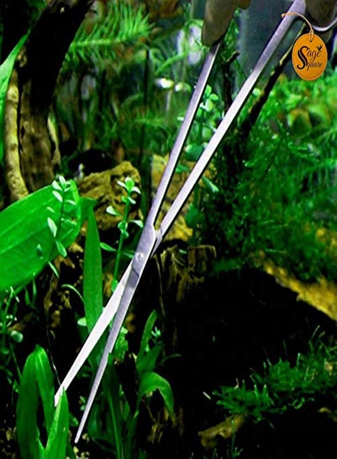 سايج سكوير مقص Sage Square الاحترافي لأحواض السمك، أداة طويلة مستقيمة من الفولاذ المقاوم للصدأ لتنظيف أحواض السمك والنباتات المائية - Image 2